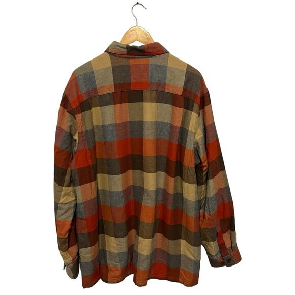 LL Bean Fleece Lined Flannel Traditional Fit Shirt Size XL Apple Cinnamon NWT - Picture 2 of 10